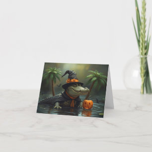 Alligator Spells & Pumpkin Smile – Halloween Card