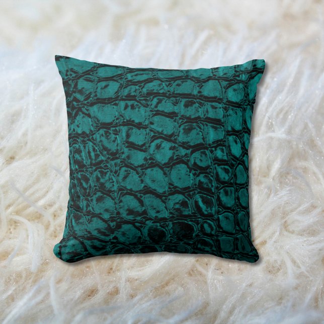 Alligator Teal Faux Leather Cushion (Creator Uploaded)