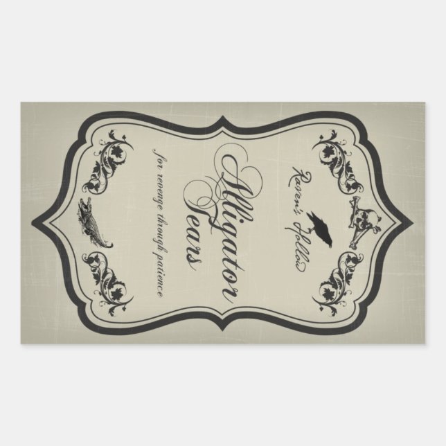 Alligator Tears Halloween Jar Sticker Label (Front)