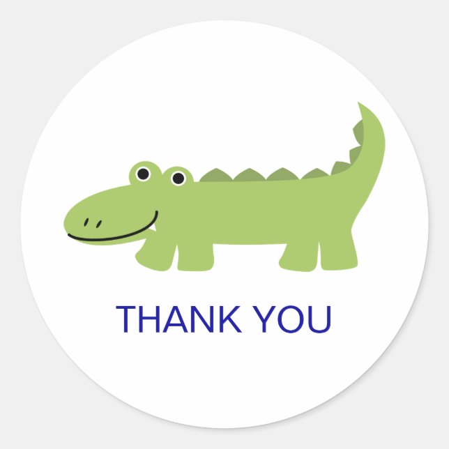 Alligator Thank You Classic Round Sticker (Front)