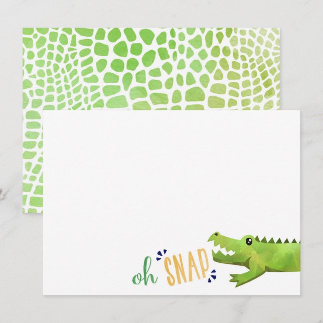 Alligator Thank You Note Cards (Front/Back)