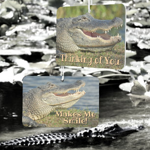 Alligator Thinking of You Makes Me Smile Car Air Freshener