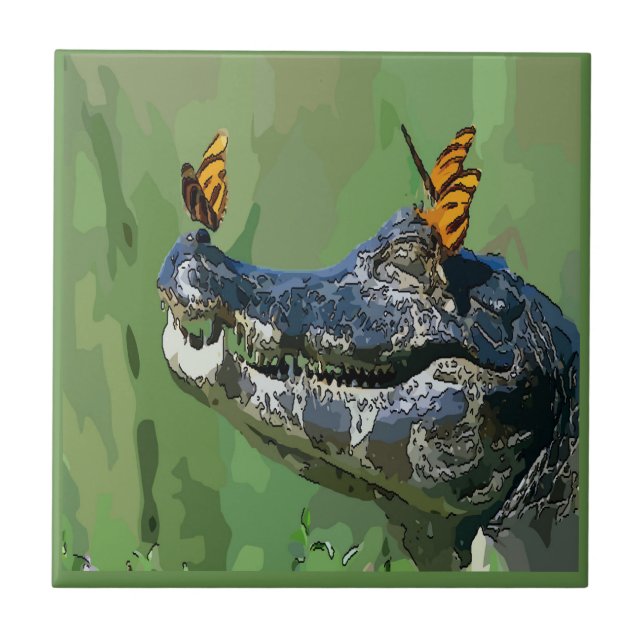 Alligator  Tile, Dutch Look, Personalise Tile (Front)