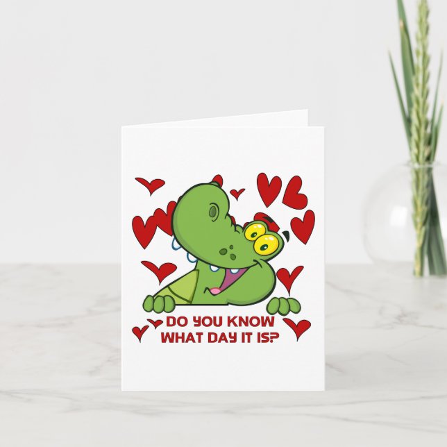 Alligator Valentines Day Holiday Card (Front)
