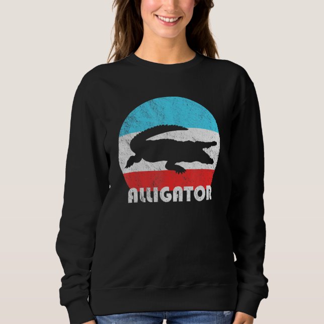 Alligator Vintage Retro Silhouette Sweatshirt (Front)