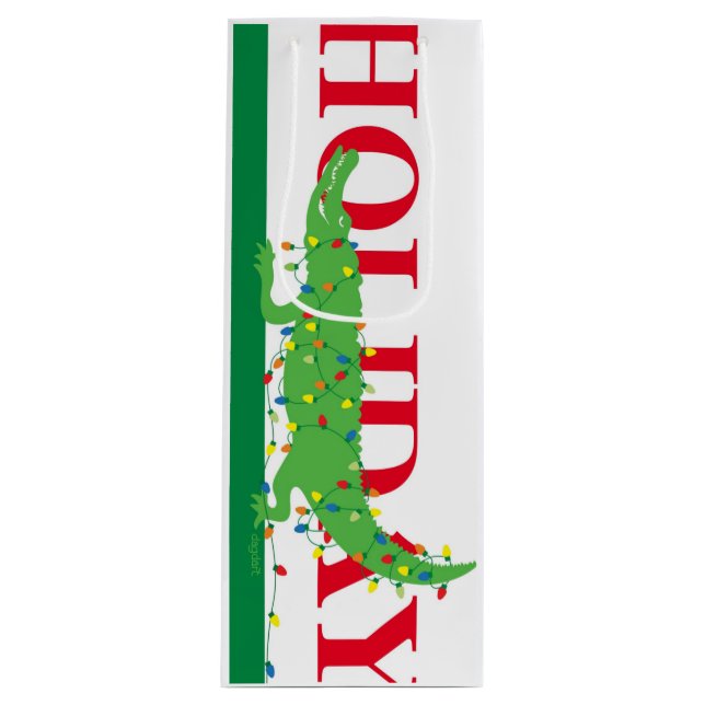 Alligator Wine Bottle Gift Bag (Front)