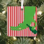 Alligator Wine Ornament<br><div class="desc">This gator is ready to party over the holidays! It's a perfect gift for a party host, stocking stuffer or just to hang on your own tree.</div>