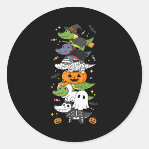 Alligator Witch Vamre Ghost Halloween Kids Mens Wo Classic Round Sticker