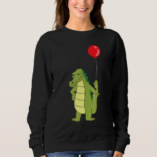 Alligator With Balloon Crocodile Birthday Sweatshirt