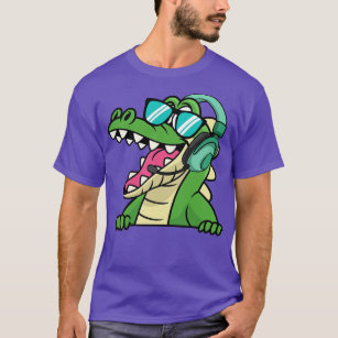 Alligator With Headphones  T-Shirt
