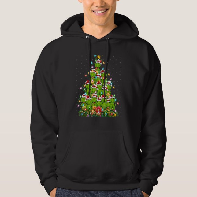 Alligator  Xmas Lights Santa Alligator Christmas T Hoodie (Front)