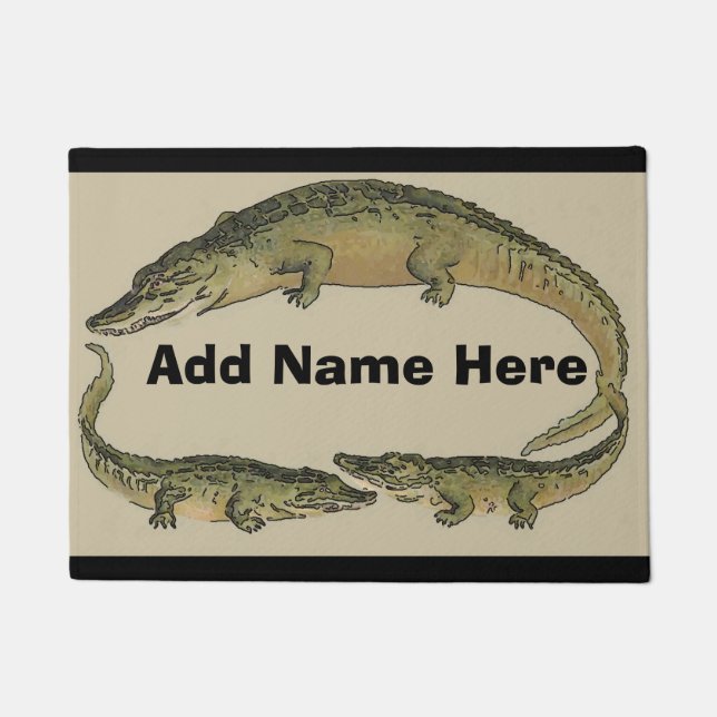 Alligators add name or address doormat (Front)