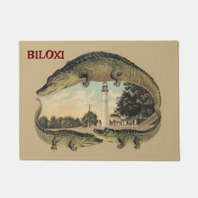 Alligators and Lighthouse, Welcome, Doormat (Front)
