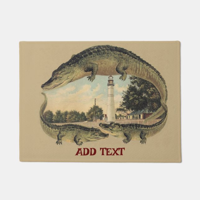 Alligators and Lighthouse, Welcome, Doormat (Front)