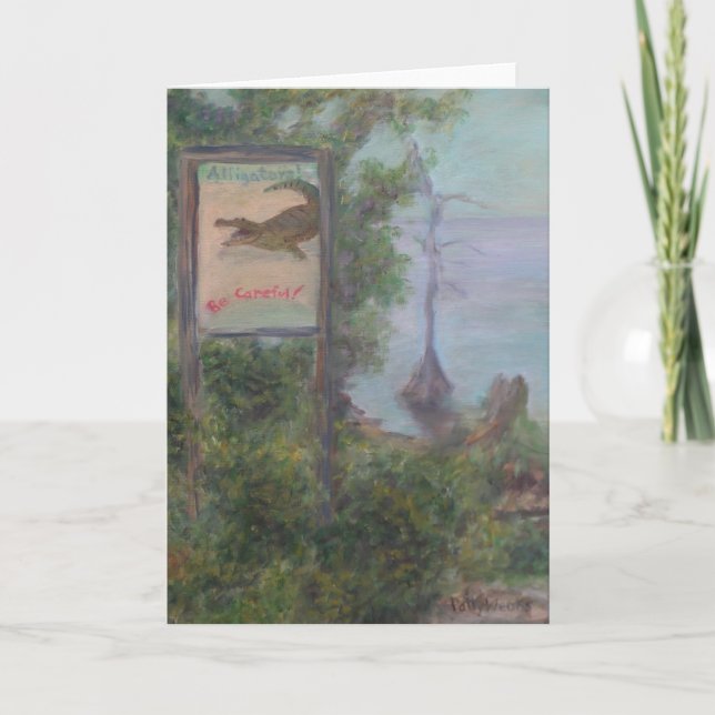 ALLIGATORS BE CAREFUL! Greeting Card (Front)