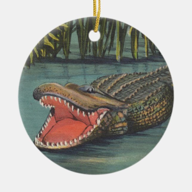 Alligators Ceramic Tree Decoration (Front)
