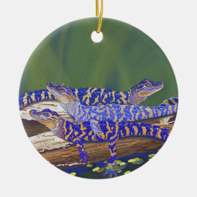 alligators ceramic tree decoration (Front)