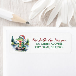 Alligators-Crocodiles Christmas Return Address