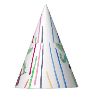 Alligators Music: Watercolor Childish Seamless Party Hat