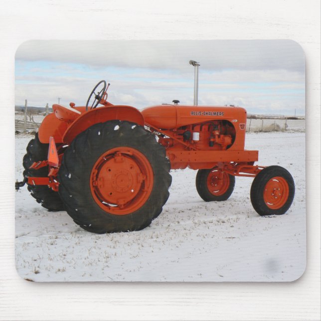 Allis Chalmers Tractor Snow Scene Mouspad Mouse Mat (Front)