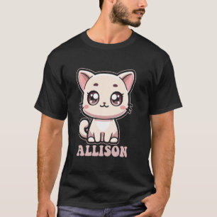 Allison Cute Kitty Cat Design for Girls Name Allis T-Shirt