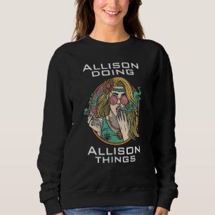 Allison doing sweatshirt