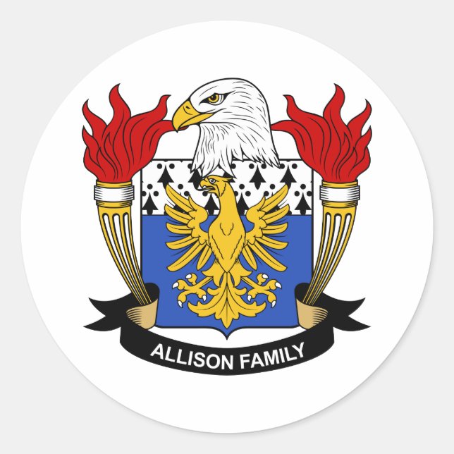 Allison Family Crest Classic Round Sticker (Front)