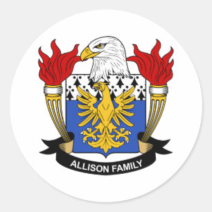 Allison Family Crest Classic Round Sticker