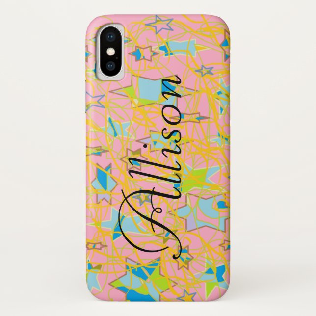 Allison from Orphan Black, abstract w/stars,callig Case-Mate iPhone Case (Back)