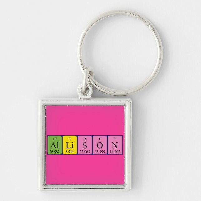 Allison periodic table name keyring (Front)