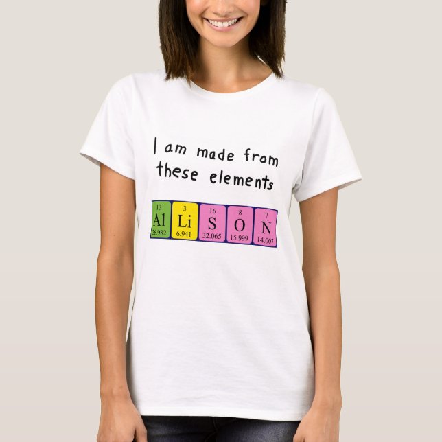 Allison periodic table name shirt (Front)