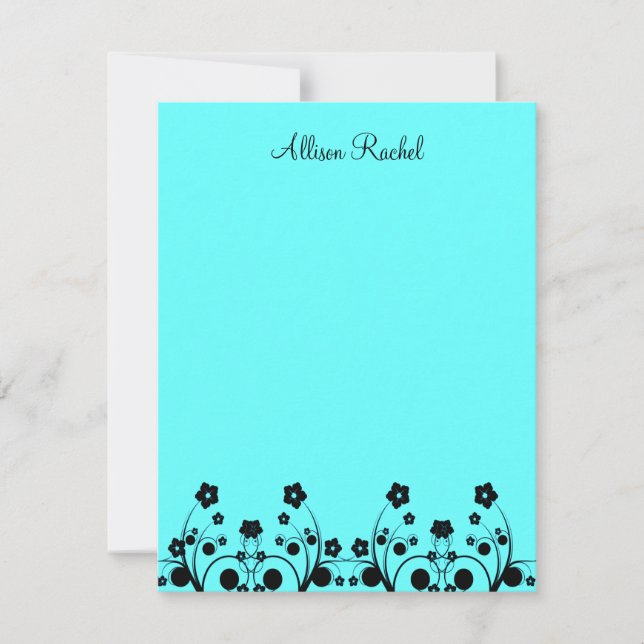 Allison Rachel Flowers & Pearls Tall Thank You Card (Front)