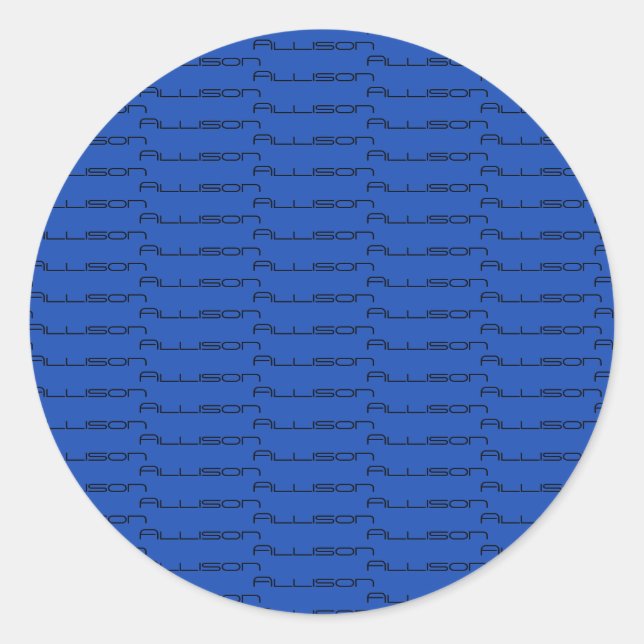 Allison repeat pattern geometric font classic round sticker (Front)