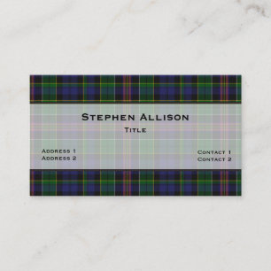 Allison Tartan Plaid Custom Business Card