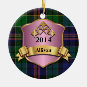 Allison Tartan Plaid Custom ornament