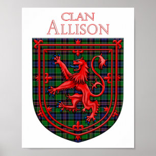 Allison Tartan Scottish Plaid Lion Rampant Poster