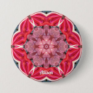 ALLISON ~ White Pink Green BLING ~ Button