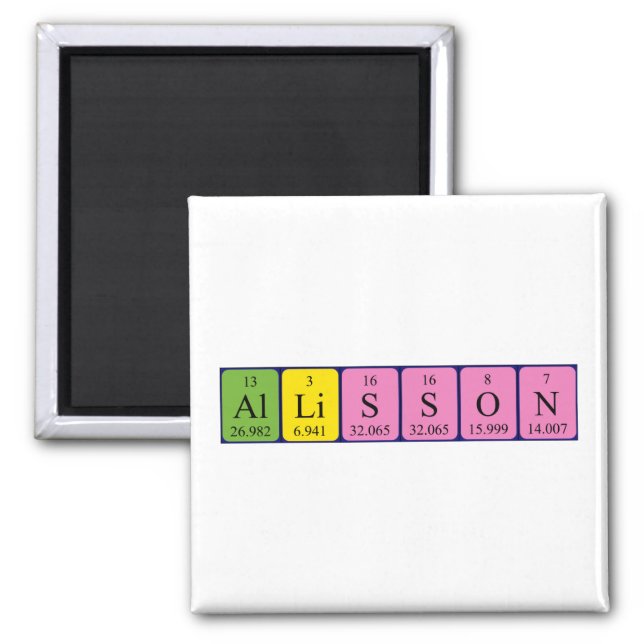 Allisson periodic table name magnet (Front)