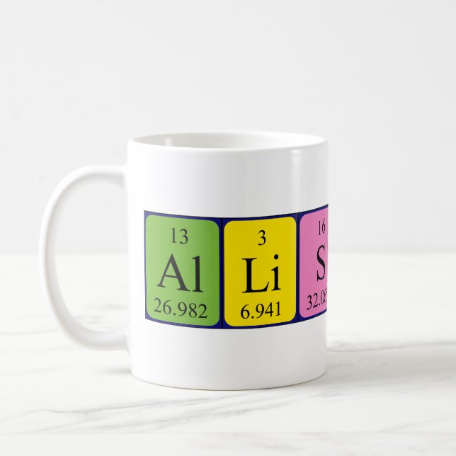 Allisson periodic table name mug (Left)