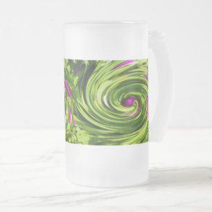 Allium Abstract Frosted Glass Beer Mug