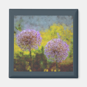 Allium Afternoon Garlic Bluish Grey Refrigerator Magnet