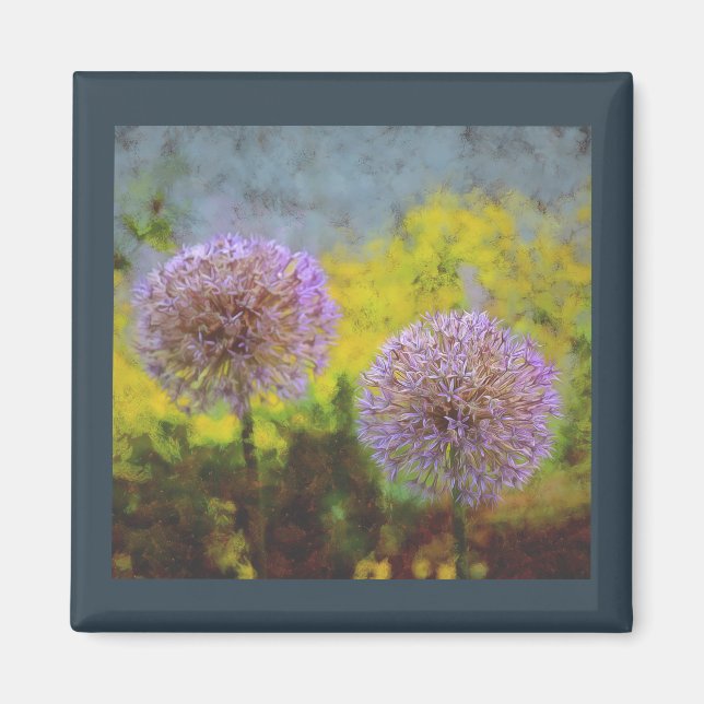 Allium Afternoon Garlic Bluish Grey Refrigerator Magnet (Front)