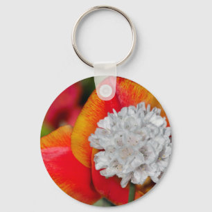 Allium and Tulip.jpg Key Ring
