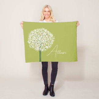  Allium Flower Botanical Art | Elegant Flora Fleece Blanket