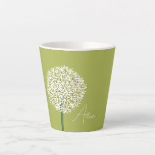 Allium Flower Botanical Art Elegant Flora Latte Mug