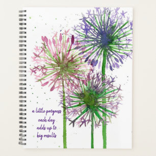 Allium Flowers Inspirational Words Personalised Planner
