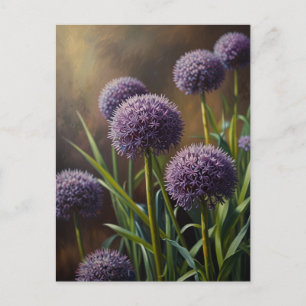 Allium flowers postcard