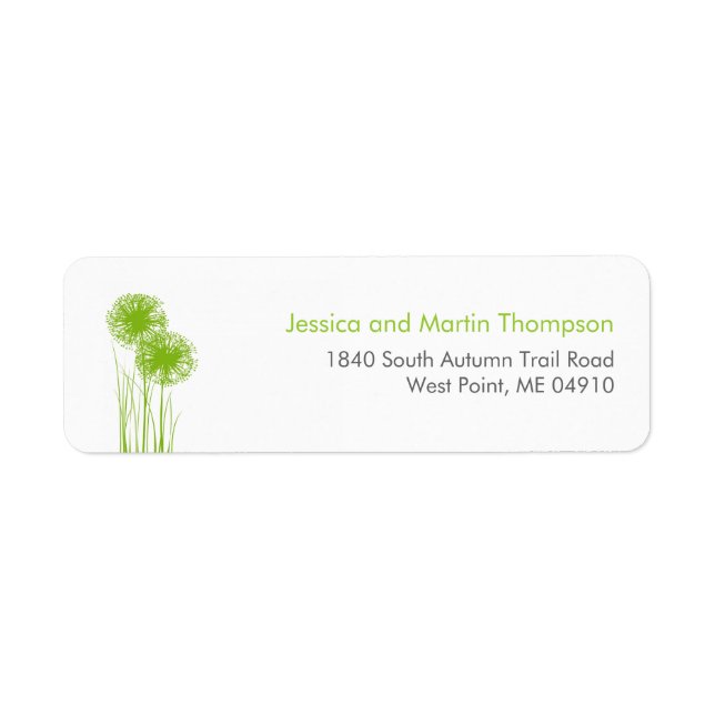 Allium in Grass Personalised Return Address Labels (Front)
