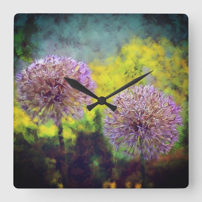 Allium in the Afternoon Wall Clock (Front)