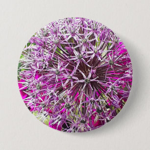 Allium & Summer Flowers  7.5 Cm Round Badge